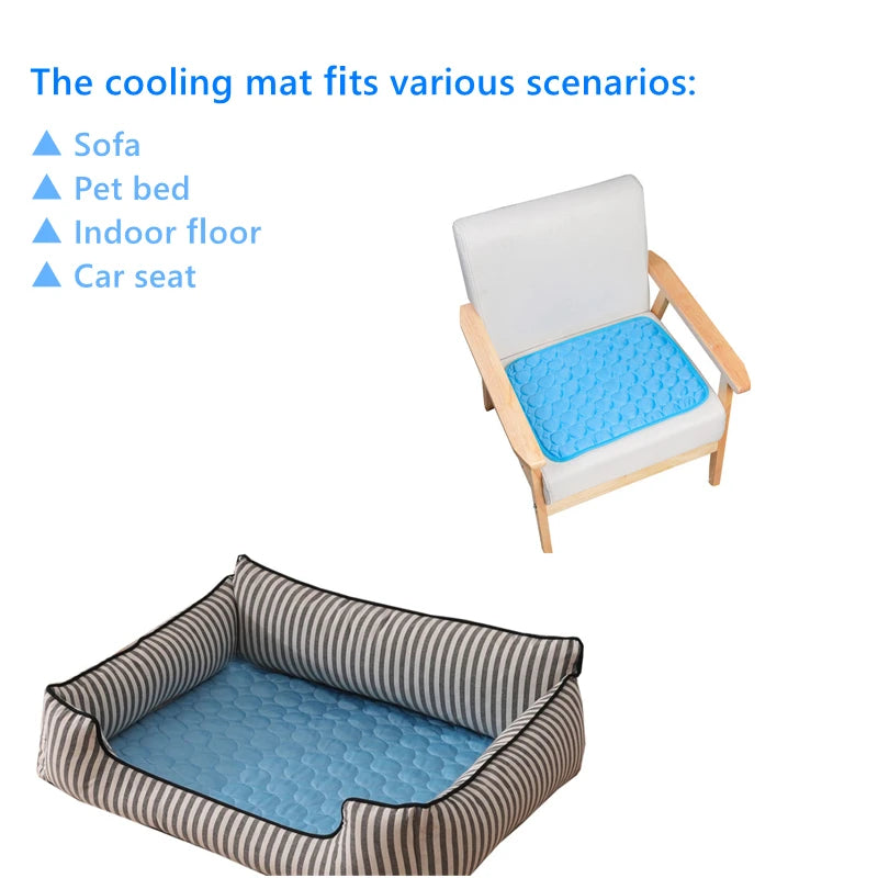 Dog Cooling Mat Cool Pad Mat for Dogs Cat Breathable Blanket Cat Ice Pads Washable Summer Sofa Pet Dog Bed Pet Mat