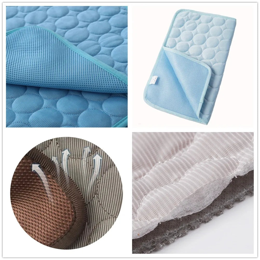Dog Cooling Mat Cool Pad Mat for Dogs Cat Breathable Blanket Cat Ice Pads Washable Summer Sofa Pet Dog Bed Pet Mat